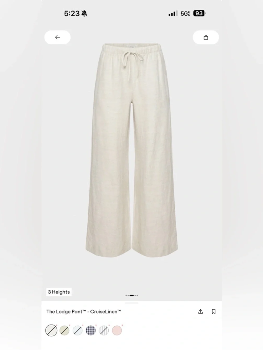 Aritzia The Lodge Pant Cruise Linen